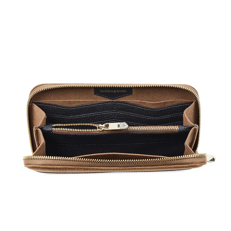 Fairfax and Favor Salisbury Purse - Navy/Tan-2